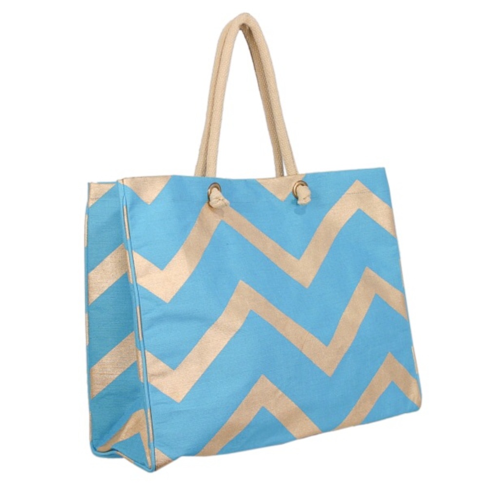 Chevron canvas tote